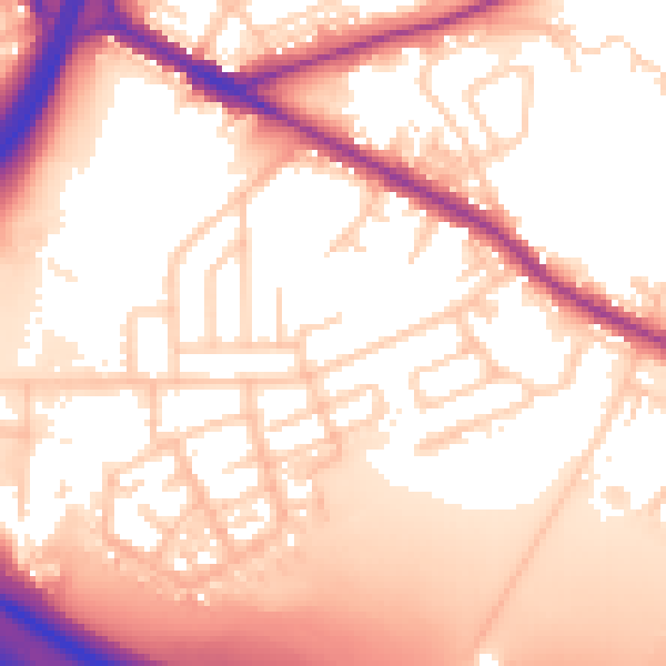 Daytime road noise heatmap for BL4 8JQ