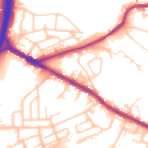 Daytime road noise heatmap for BL4 8NN