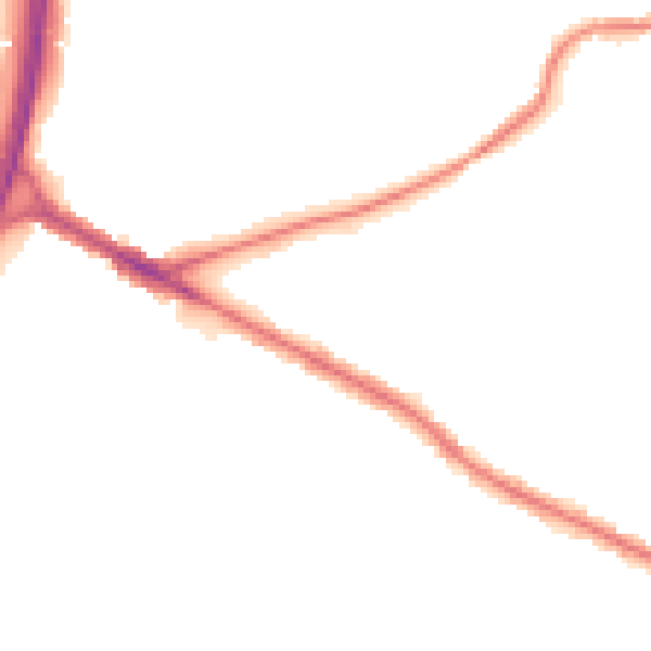 Night-time road noise heatmap for BL4 8NN