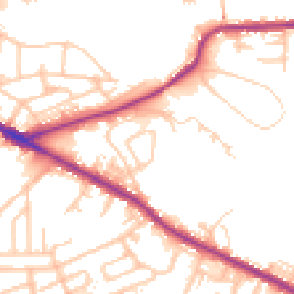 Daytime road noise heatmap for BL4 8NU