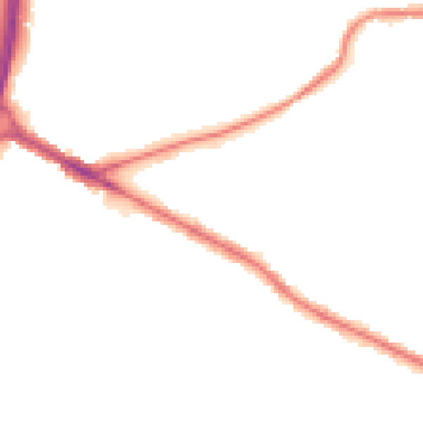 Night-time road noise heatmap for BL4 8NW