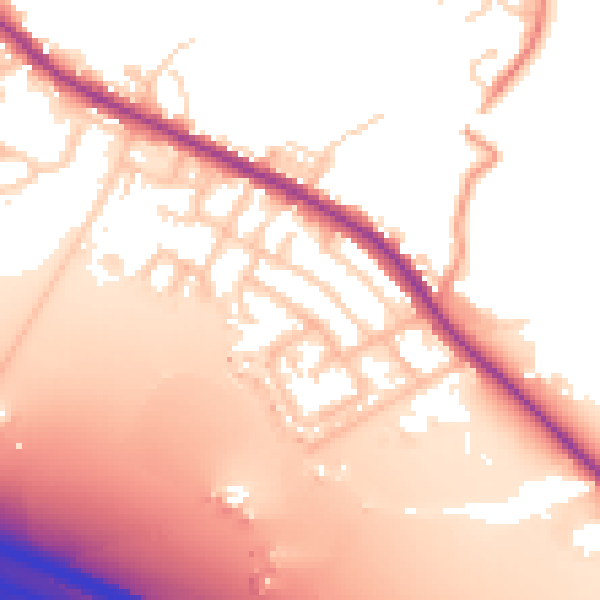 Daytime road noise heatmap for BL4 8PP