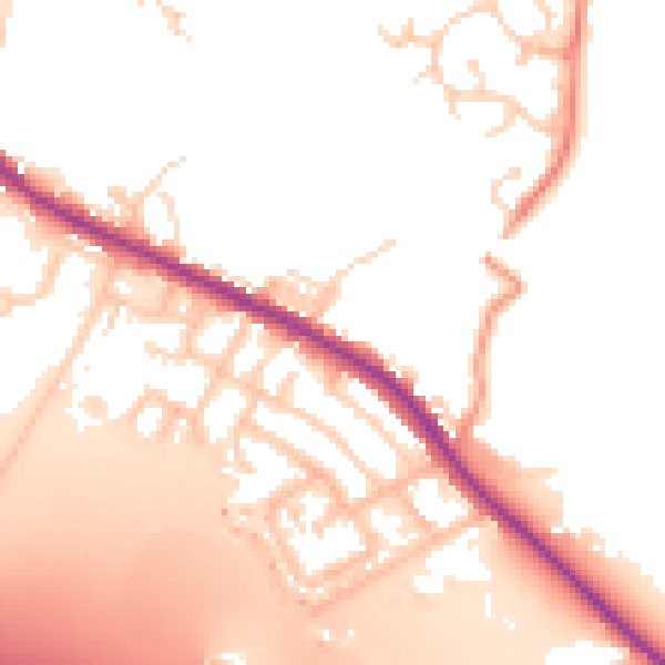 Daytime road noise heatmap for BL4 8QE