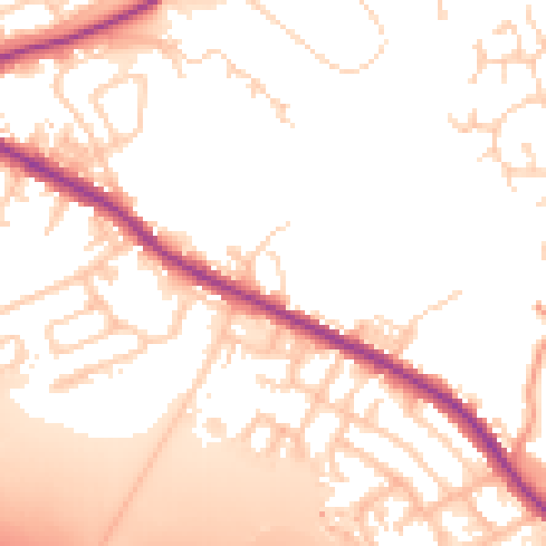 Daytime road noise heatmap for BL4 8QW