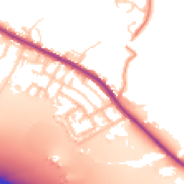 Daytime road noise heatmap for BL4 8SB
