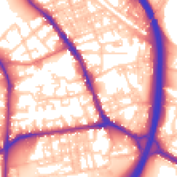 Daytime road noise heatmap for BL4 9AJ