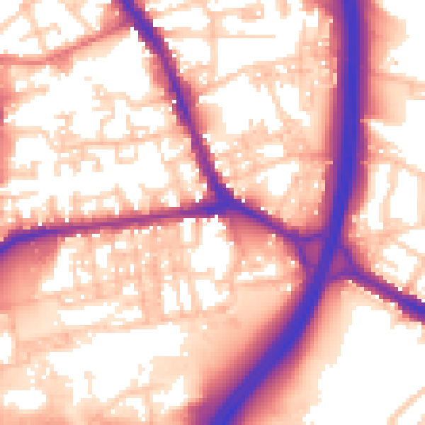 Daytime road noise heatmap for BL4 9BS