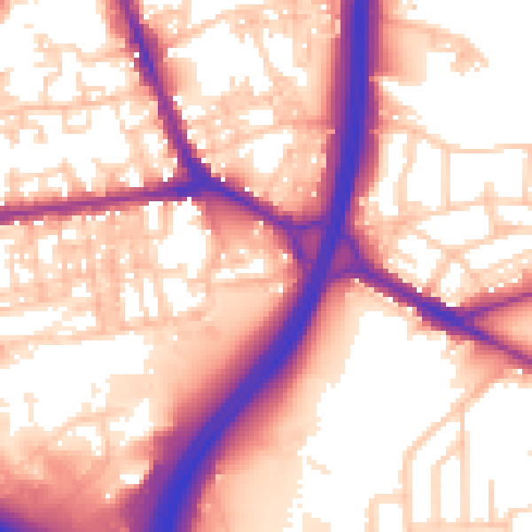 Daytime road noise heatmap for BL4 9DG