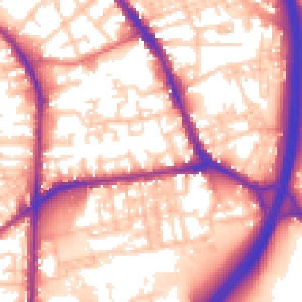 Daytime road noise heatmap for BL4 9EN