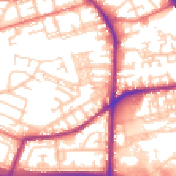 Daytime road noise heatmap for BL4 9FR