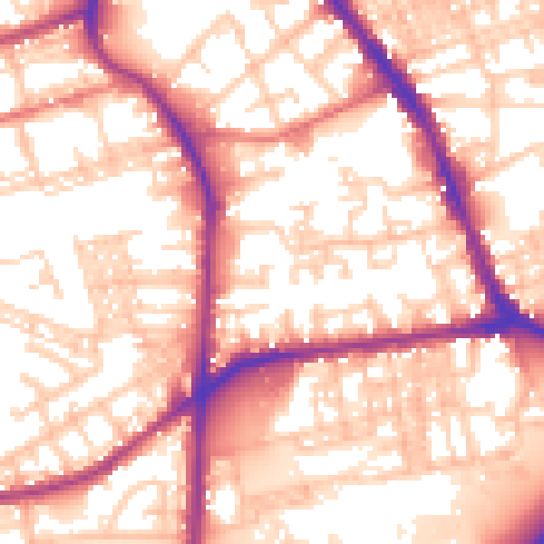 Daytime road noise heatmap for BL4 9HQ