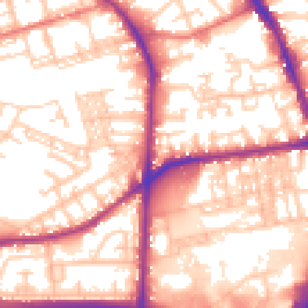 Daytime road noise heatmap for BL4 9HZ