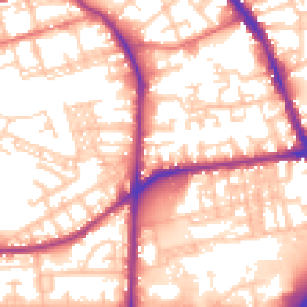 Daytime road noise heatmap for BL4 9JF