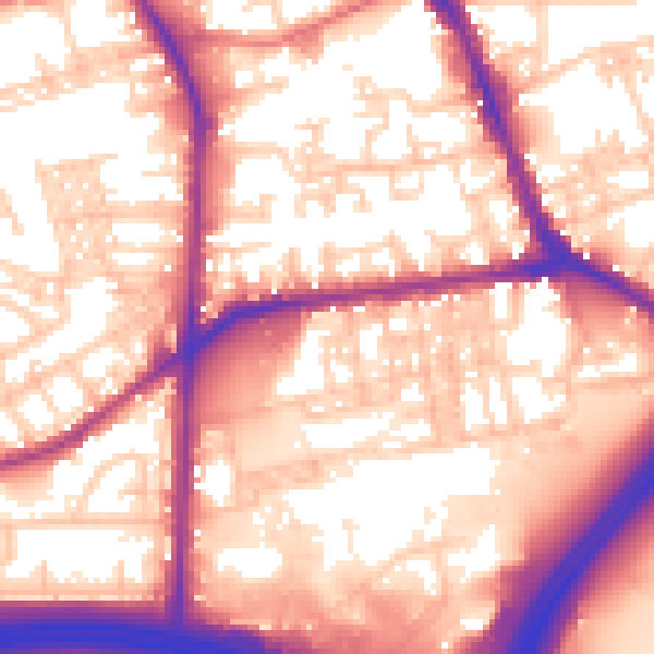 Daytime road noise heatmap for BL4 9JX