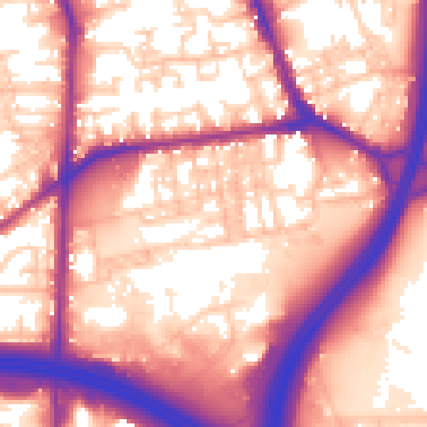 Daytime road noise heatmap for BL4 9LE