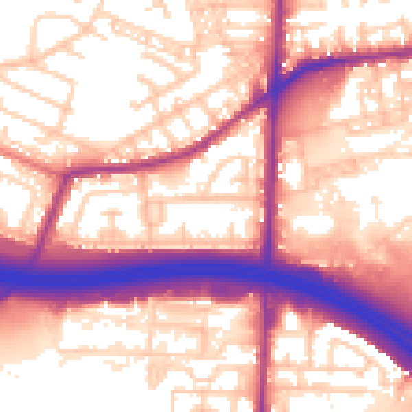 Daytime road noise heatmap for BL4 9LY