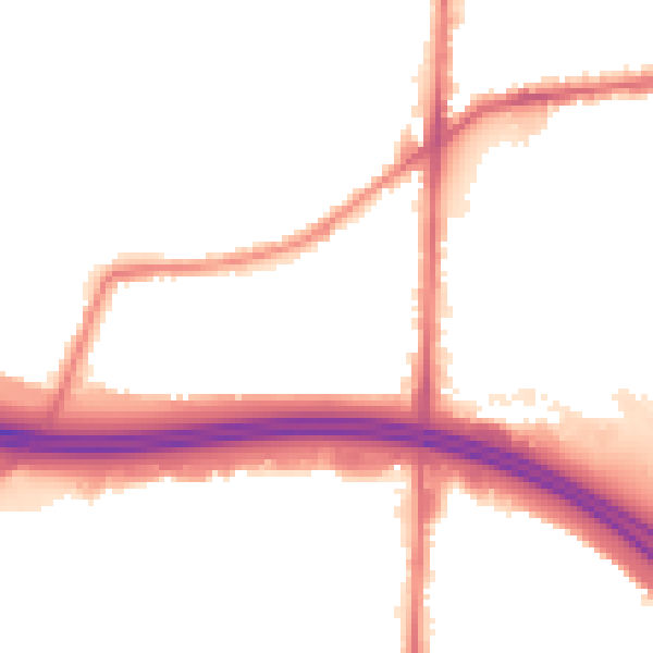 Night-time road noise heatmap for BL4 9LY
