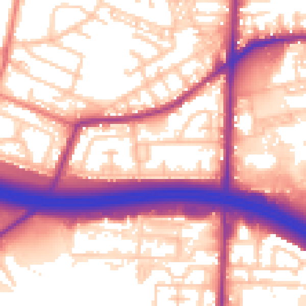 Daytime road noise heatmap for BL4 9NB
