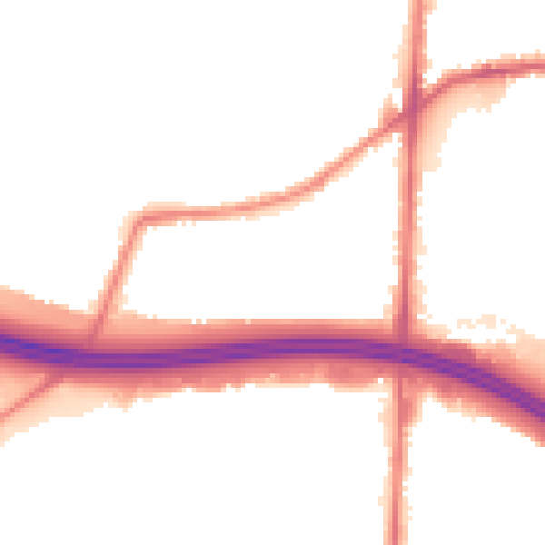 Night-time road noise heatmap for BL4 9NB