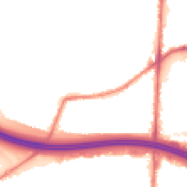 Night-time road noise heatmap for BL4 9SE