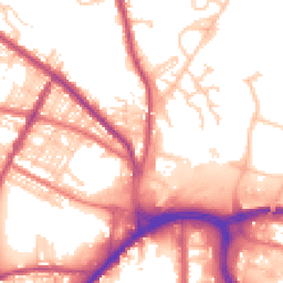 Daytime road noise heatmap for BL8 1AL