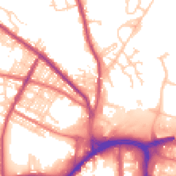 Daytime road noise heatmap for BL8 1AN