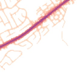 Daytime road noise heatmap for BL8 2DH