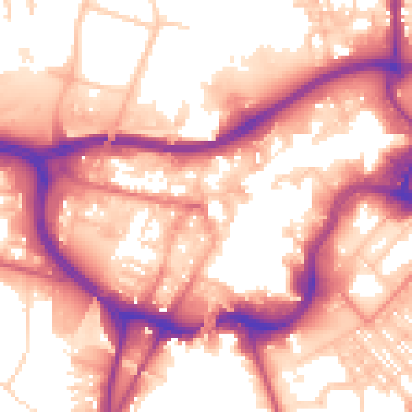 Daytime road noise heatmap for BL9 0AH