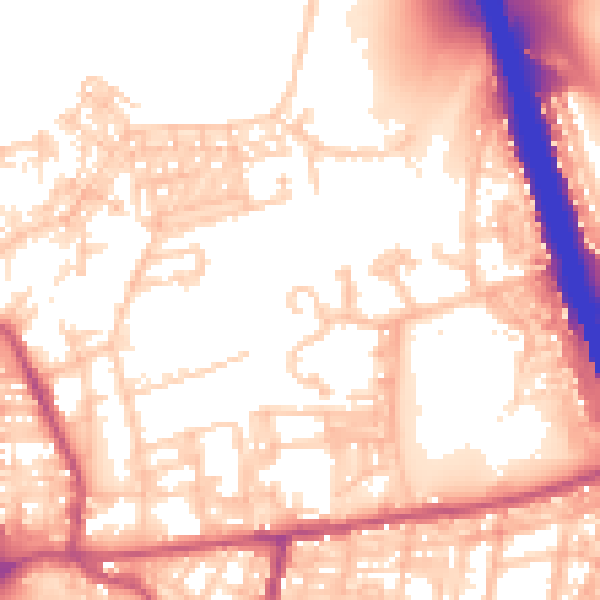 Daytime road noise heatmap for BL9 6LQ
