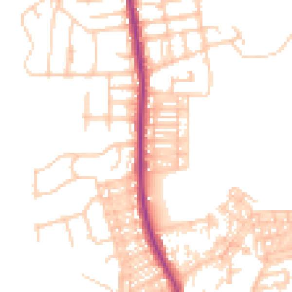 Daytime road noise heatmap for BL9 6NH
