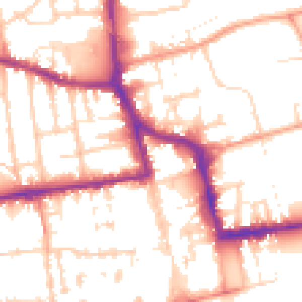 Daytime road noise heatmap for BN11 1BN