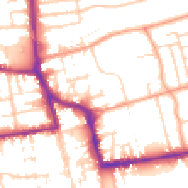 Daytime road noise heatmap for BN11 1DJ