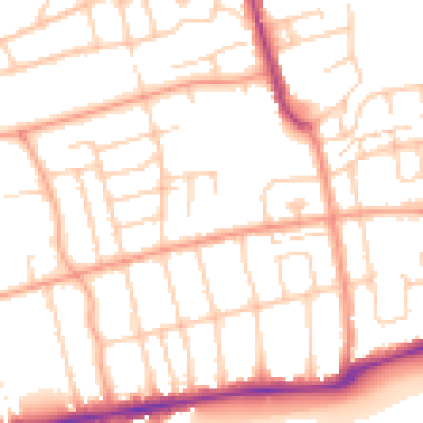 Daytime road noise heatmap for BN11 2JZ