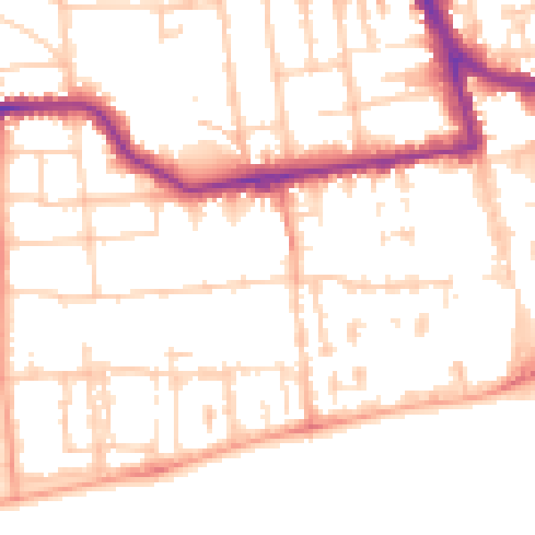 Daytime road noise heatmap for BN11 4BF
