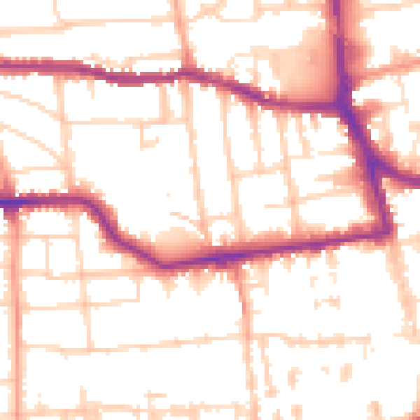 Daytime road noise heatmap for BN11 4EE