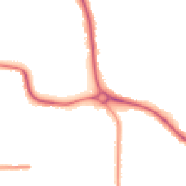 Night-time road noise heatmap for BN14 0AA