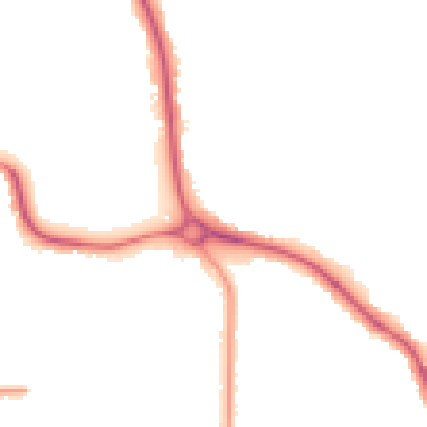 Night-time road noise heatmap for BN14 0AF