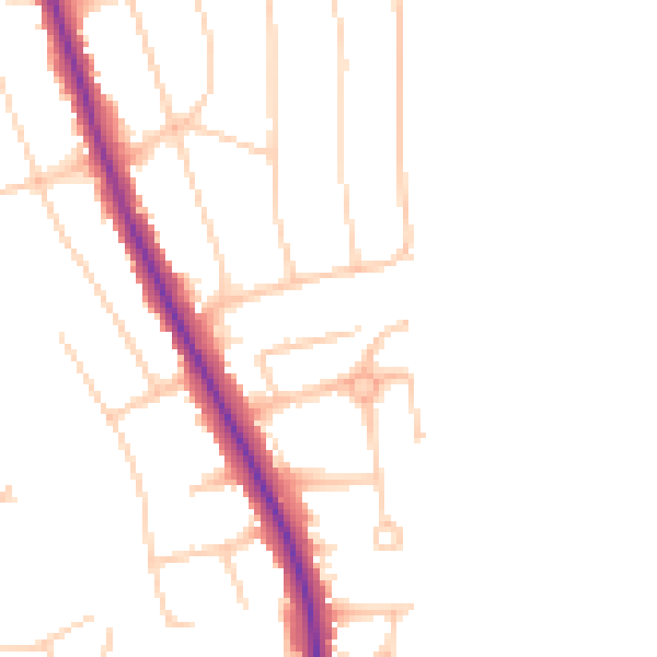 Daytime road noise heatmap for BN14 0AS