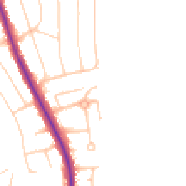 Daytime road noise heatmap for BN14 0AW