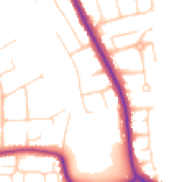 Daytime road noise heatmap for BN14 0BJ