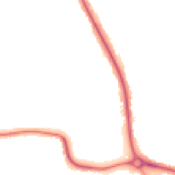 Night-time road noise heatmap for BN14 0BN