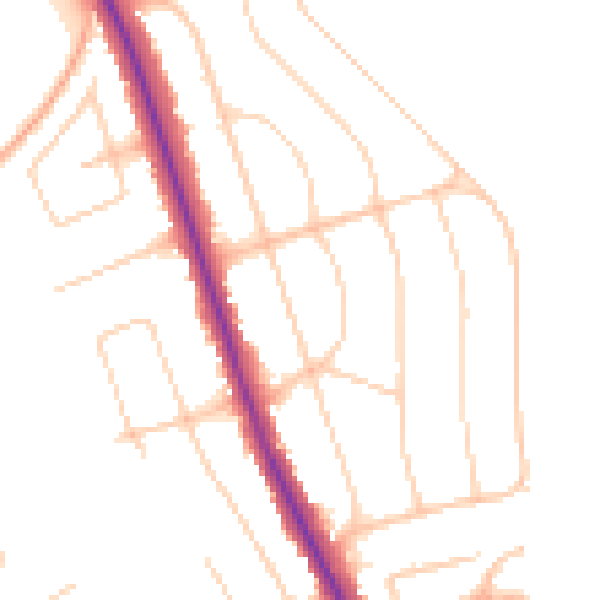 Daytime road noise heatmap for BN14 0DP