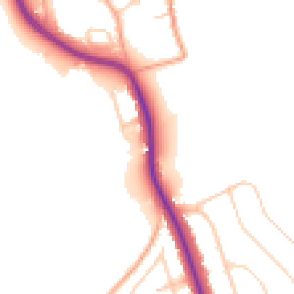 Daytime road noise heatmap for BN14 0RA