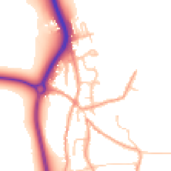 Daytime road noise heatmap for BN14 0UL
