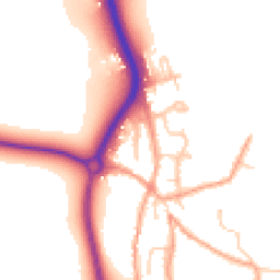 Daytime road noise heatmap for BN14 0XA
