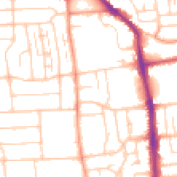 Daytime road noise heatmap for BN14 7AZ