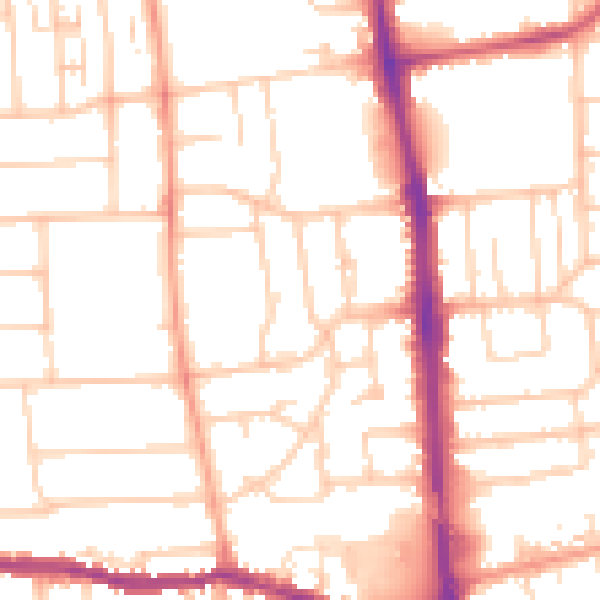 Daytime road noise heatmap for BN14 7DY