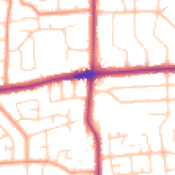 Daytime road noise heatmap for BN14 7PQ