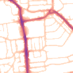 Daytime road noise heatmap for BN14 8AZ