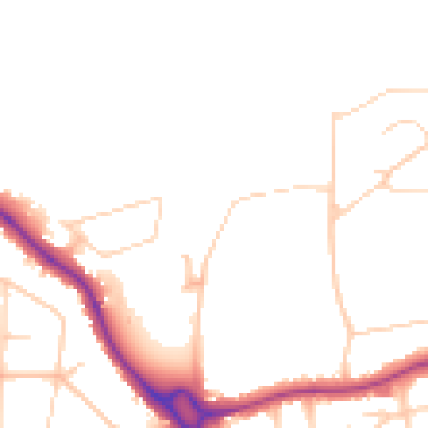 Daytime road noise heatmap for BN14 9FH